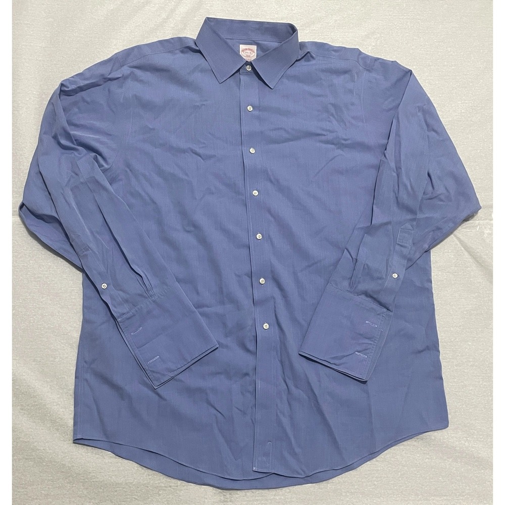 Brooks Brothers Blue French Cuff Mens Dress Shirt 17 1/2